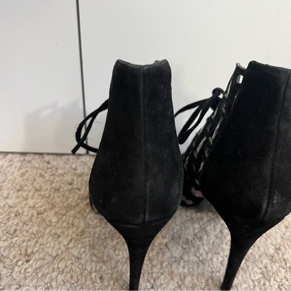 $549 Pierre Hardy Black Pink Metallic Suede Woven Cage Stiletto Heel Sz 8/38 - Picture 7 of 11